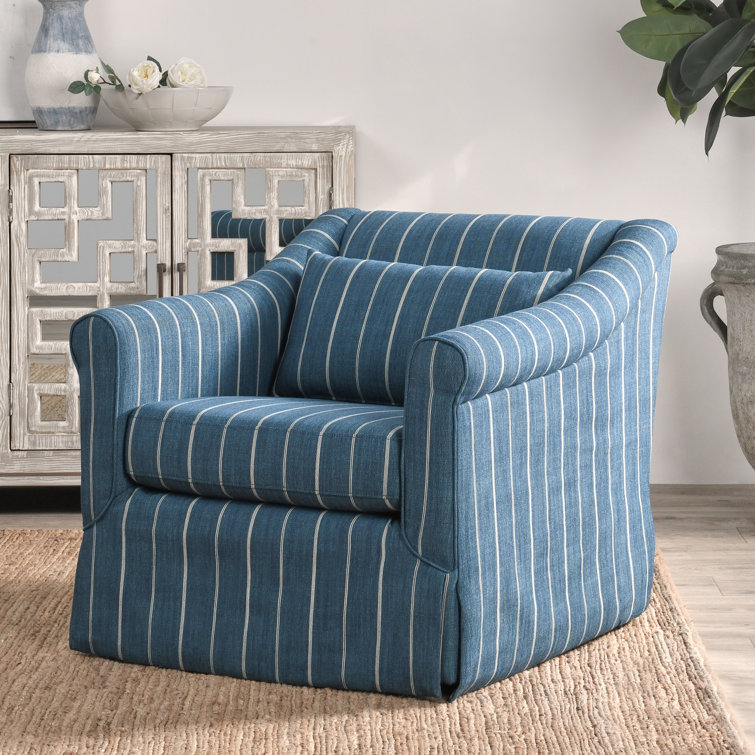 Slipcovered swivel online armchair